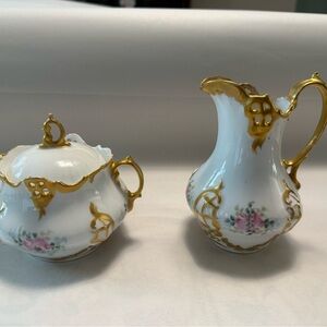 Elegant White and Gold Porcelain Set